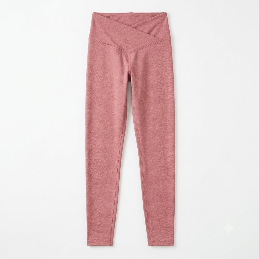 AERIE OFFLINE Hugger Crossover High Waisted Crackle Legging Mauve Womens Small